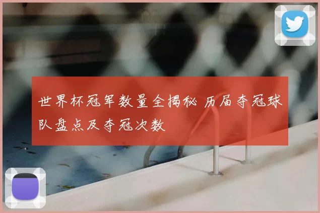 世界杯冠军数量全揭秘 历届夺冠球队盘点及夺冠次数